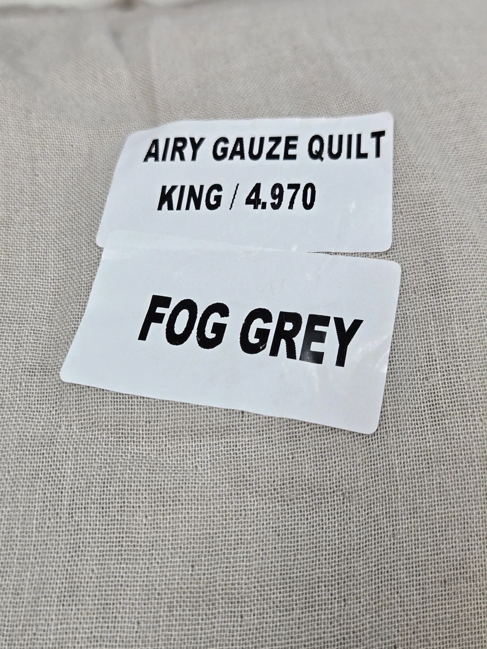 NWT QUINCE Organic Airy Gauze Dream Quilt King/Cal King Fog Grey 8521